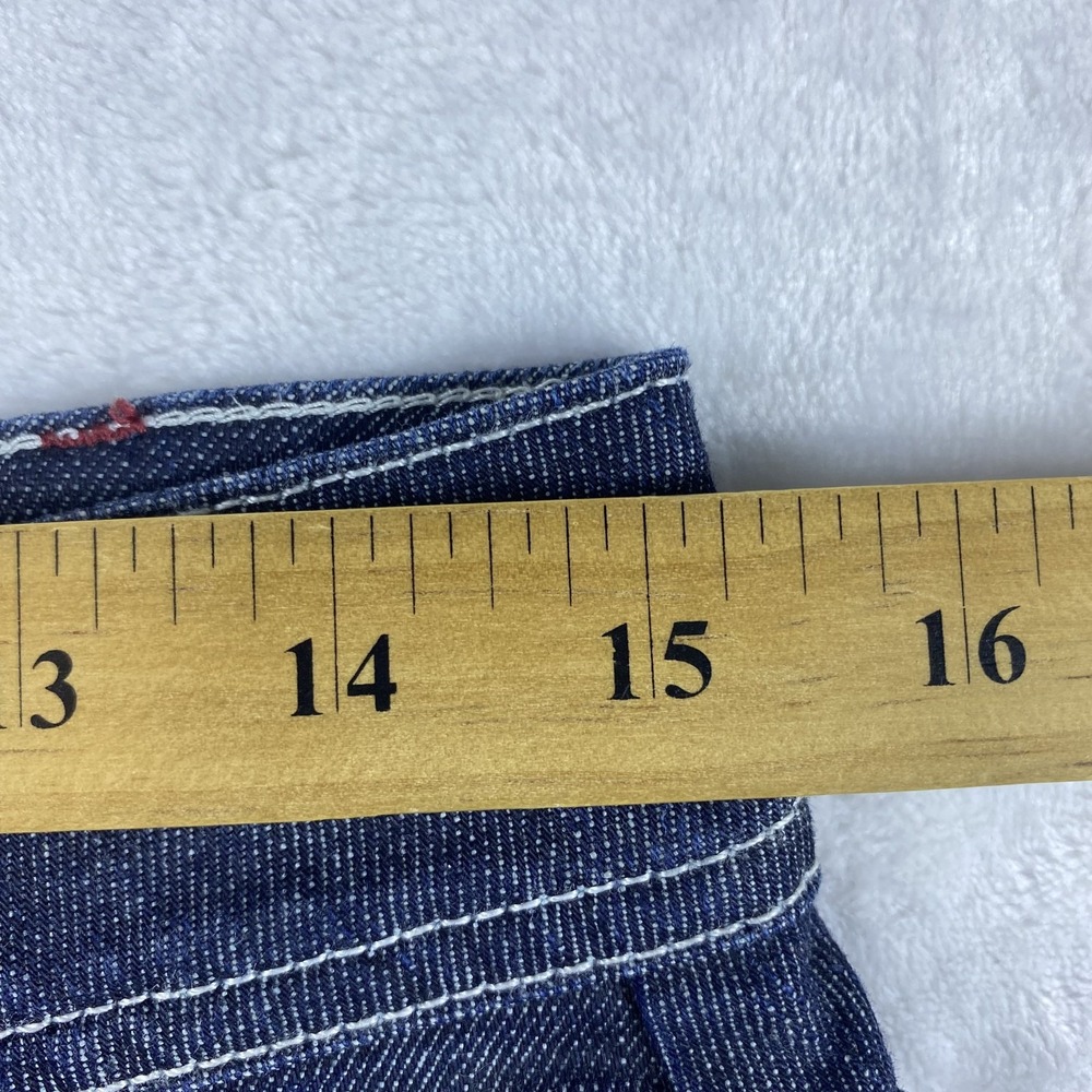 Boden Denim Skirt Sz 10R Blue Knee Length Button Front Pockets - Picture 9 of 11